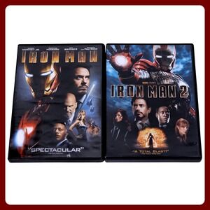 Iron Man 1 & 2 DVD Movie Set Bundle Robert Downey‎ Jr Marvel MCU Action Sci-Fi